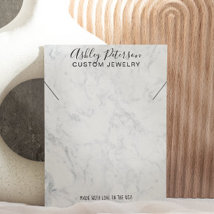 Modern white marble jewelry necklace display