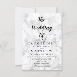 Modern White Marble Script| Einladung zur Hochzeit