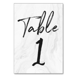Modern White Marble Script | TISCHNUMMER 1