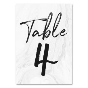 Modern White Marble Script TISCHNUMMER 4