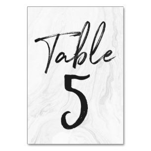 Modern White Marble Script TISCHNUMMER 5