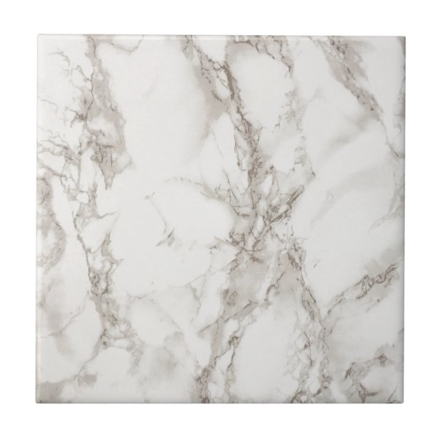 Modern White Marble Textur Muster Fliese (Vorderseite)
