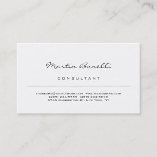 Modern White Minimalistisch Consultant Business Ca Visitenkarte