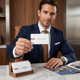 Modern White Orange Business Card Visitenkarte