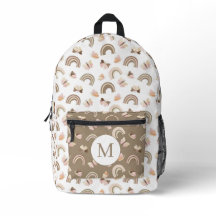 Modern White &pink Butterflies Rainbow Monogram