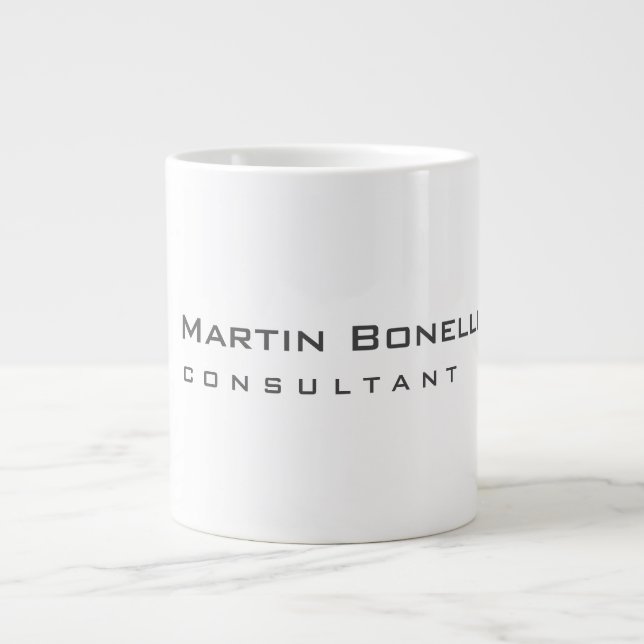 Modern White Red Simple Consultant Jumbo-Tasse (Vorderseite)