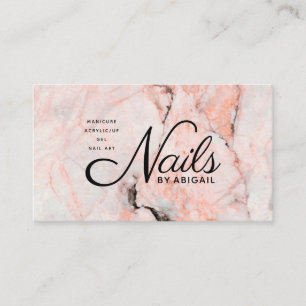Modern White Rose Marmor Gold Nail Stylist Visitenkarte