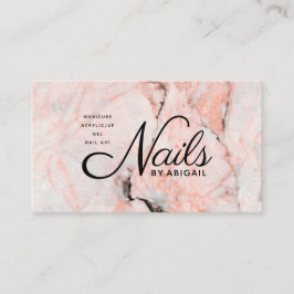 Modern White Rose Marmor Gold Nails nach "Name" Visitenkarte