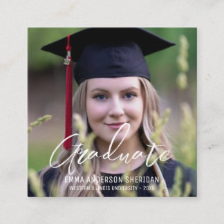 Modern White Script Foto Foil Einladung