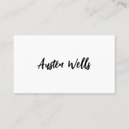 Modern White Signature Script Markenname Busin Visitenkarte