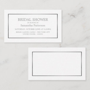 Modern White & Silver Brautparty Ticket Einladung