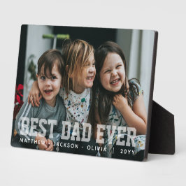 Modern White Simple Custom Best Dad Ever Photo Fotoplatte
