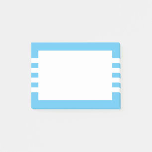 Modern White Stripes Sky Blue Post-it Klebezettel