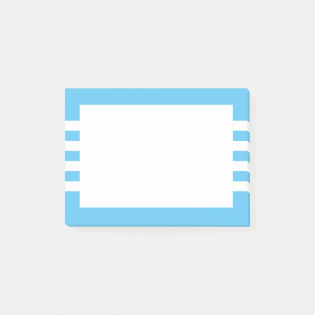 Modern White Stripes Sky Blue Post-it Klebezettel (Vorderseite)