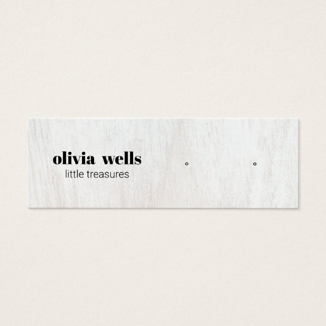 Modern White Wood Stuod Earring Display Card (Vorderseite)