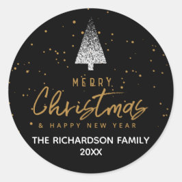 Modern Whitek Christmas Tree Runder Aufkleber