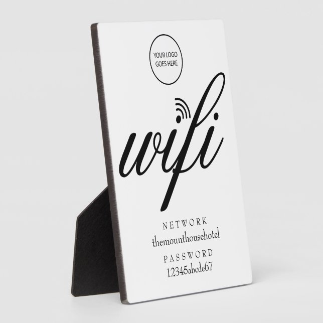 Modern Wifi Network and Password Your Logo Sign Fotoplatte (Seite)