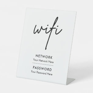Modern Wifi Password Network Pedestzeichen Sockelschild