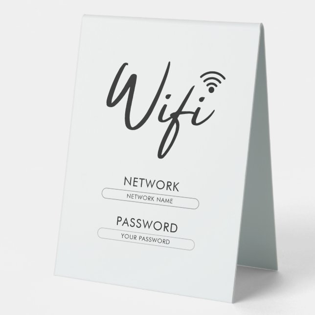 Modern Wifi Password Network Tischaufsteller (Vorderseite)