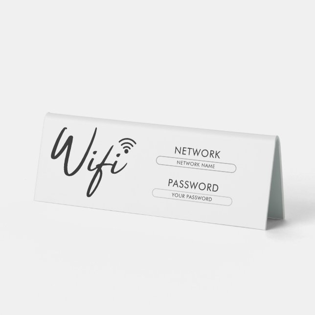 Modern Wifi Password Network  Tischaufsteller (Vorderseite)