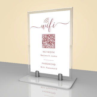 Modern WiFi Password Signieren Minimalistische Tis Tischnummer
