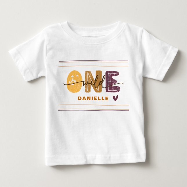 Modern Wild One First Birthday Baby T-shirt (Vorderseite)