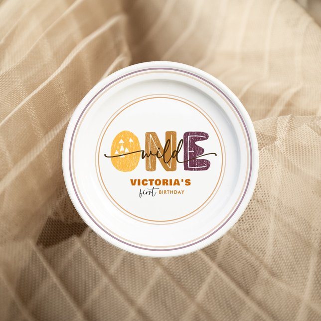 Modern Wild One First Birthday Pappteller (Von Creator hochgeladen)