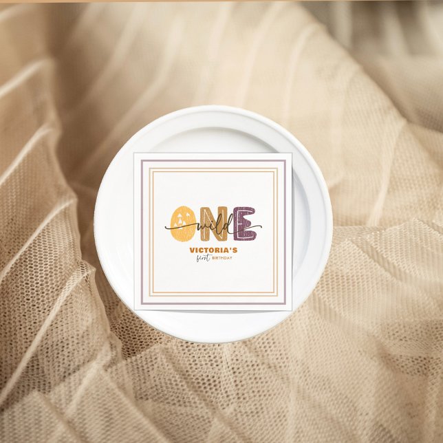 Modern Wild One first birthday  Serviette (Von Creator hochgeladen)