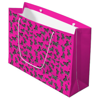 Modern wild pink zebra große geschenktüte