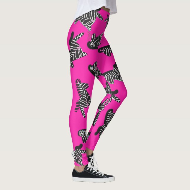Modern wild pink zebra leggings (Rechts)