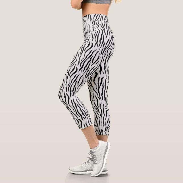 Modern Wild White Tiger Pattern Leggings (Links)