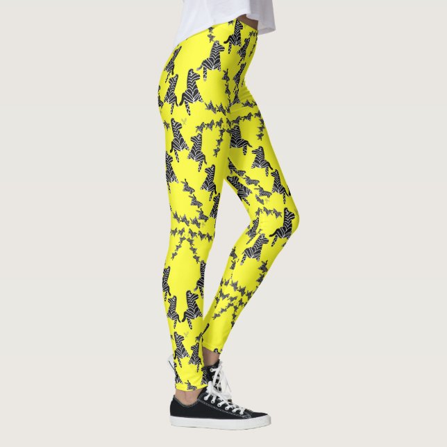 Modern wild yellow zebra leggings (Rechts)