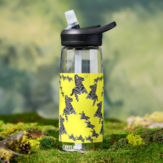 Modern wild yellow zebra trinkflasche