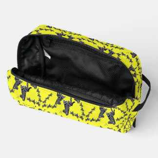 Modern wild yellow zebra waschbeutel