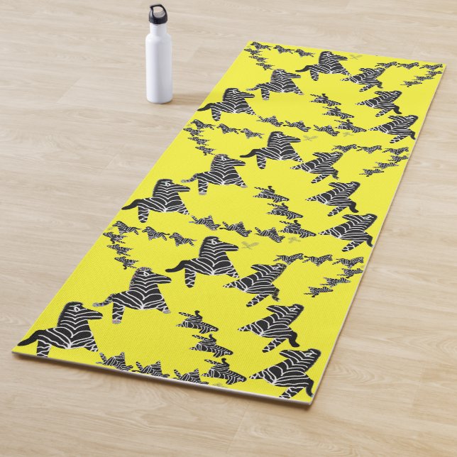 Modern wild yellow zebra yogamatte (Beispiel)