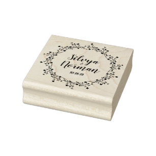 Modern Wildflowers and Twigs and Design Gummistempel