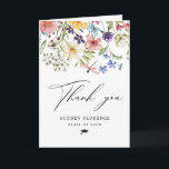 Modern  Wildflowers Floral Photo Graduation Party Dankeskarte<br><div class="desc">Introducing our Modern Wildflowers Floral Photo Graduation Party Thank You Card! Express your gratitude with style and elegance using this personalized card. Adorned with vibrant wildflowers, this card complements your graduation theme beautifully. Featuring space for a cherished graduation photo and your heartfelt message, it adds a personal touch to your...</div>