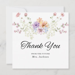Modern wildflowers spring wedding dankeskarte