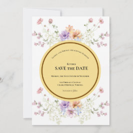 Modern wildflowers spring wedding save the date
