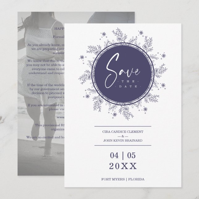 Modern Wildflowers Whimsical Script Custom Photo (Vorne/Hinten)