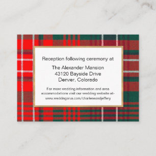 Modern Wilson Tartan Karierte Hochzeitskarte Begleitkarte