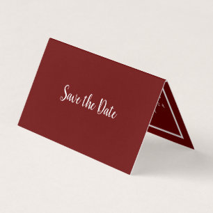 Modern Wine Red Calendar Save the Date Karte