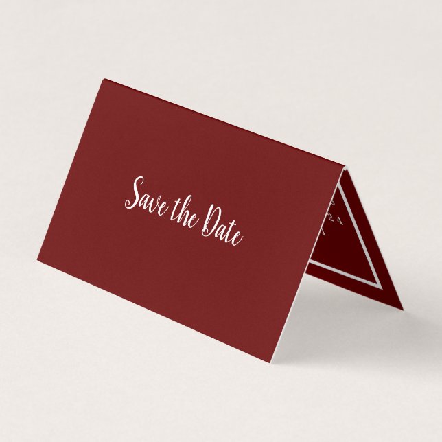 Modern Wine Red Calendar Save the Date Karte (Vorderseite)