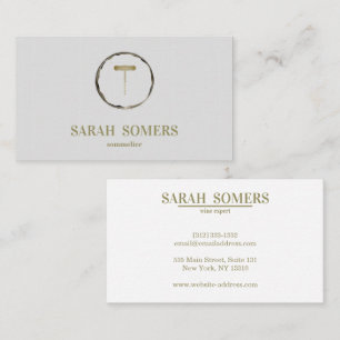 Modern Wine Stain Corkschraube Sommelier Barkeeper Visitenkarte