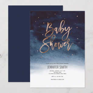 Modern, Winter, Baby Boy, Babydusche Einladung