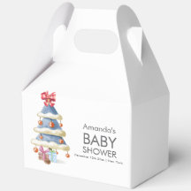 Modern Winter Bow Christmas Tree Baby Shower 