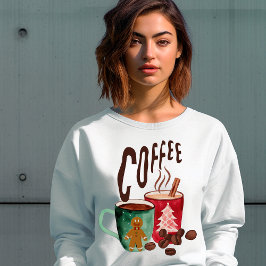 Modern winter coffee ginger bread women sweatshirt