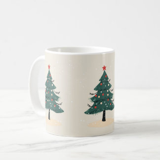 Modern Winter Evergreen Weihnachtsbaum Kaffee Tass Kaffeetasse