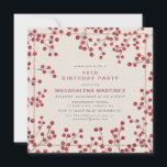 Modern Winter Red Berry 40. Geburtstag Party Einladung<br><div class="desc">Die rustikale schicke Brautdusche lädt mit rustikalen roten Waldbeeren zum Verweilen ein. Moderne und minimale Typografie ergänzt die zeitgenössische Ästhetik.</div>