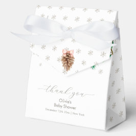 Modern Winter Snowflake Pine cone Baby Shower Geschenkschachtel